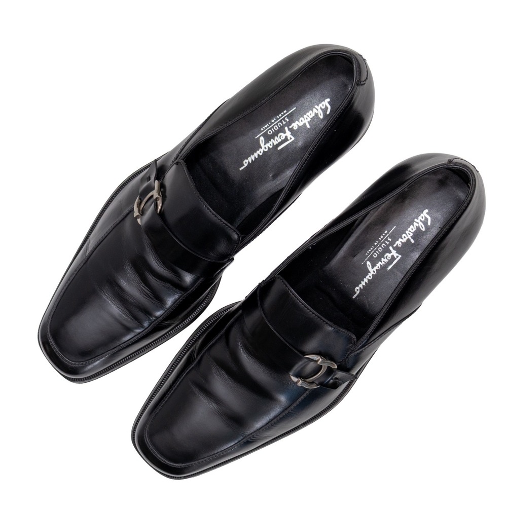 Vintage Salvatore Ferragamo Studio Black Horsebit Loafers Dress Shoes US 11 D - Picture 9 of 16